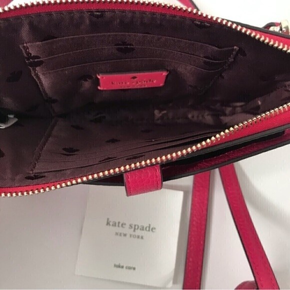 New! Kate Spade Leila Small Tab Pebbled Leather Crossbody Phone Wallet Bag - Picture 12 of 13